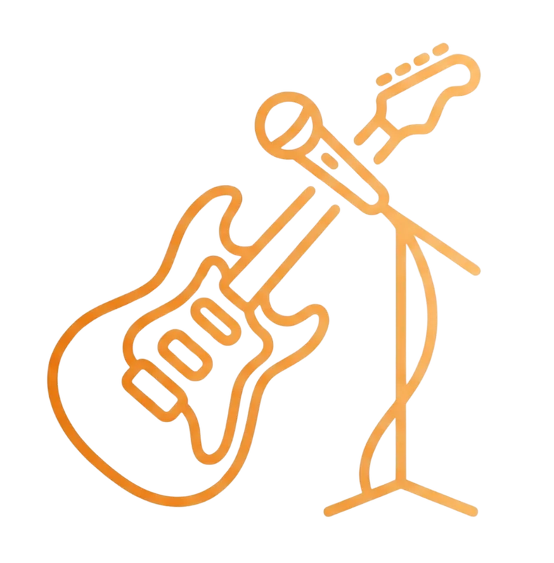 Gitara elektryczna i mikrofon - zajęcia muzyczne